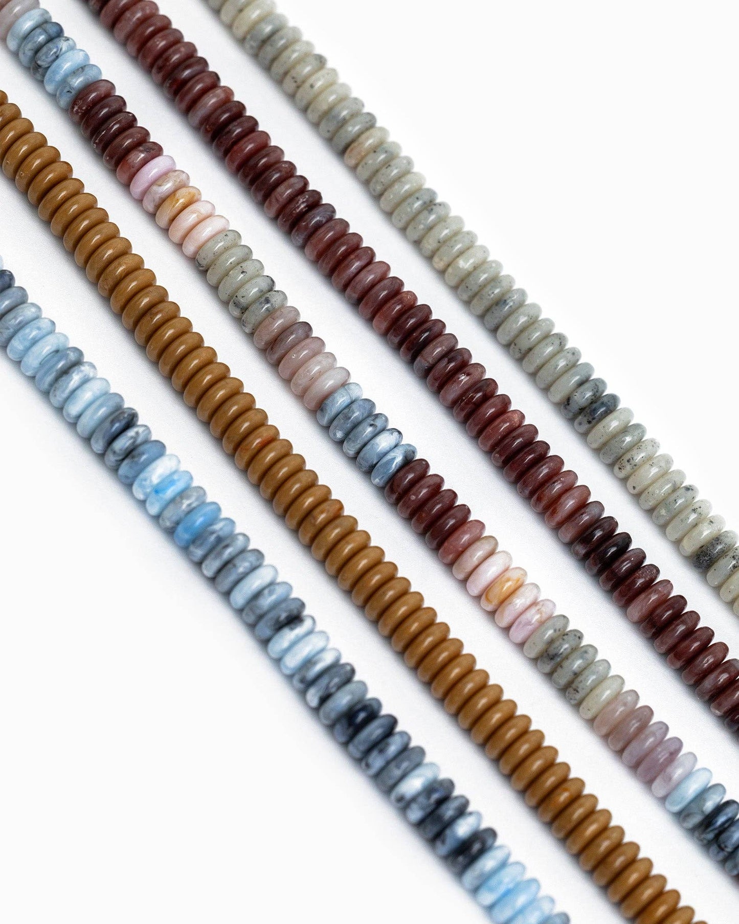 Multi Color Wide Marble Beaded Necklace: Dark Multi