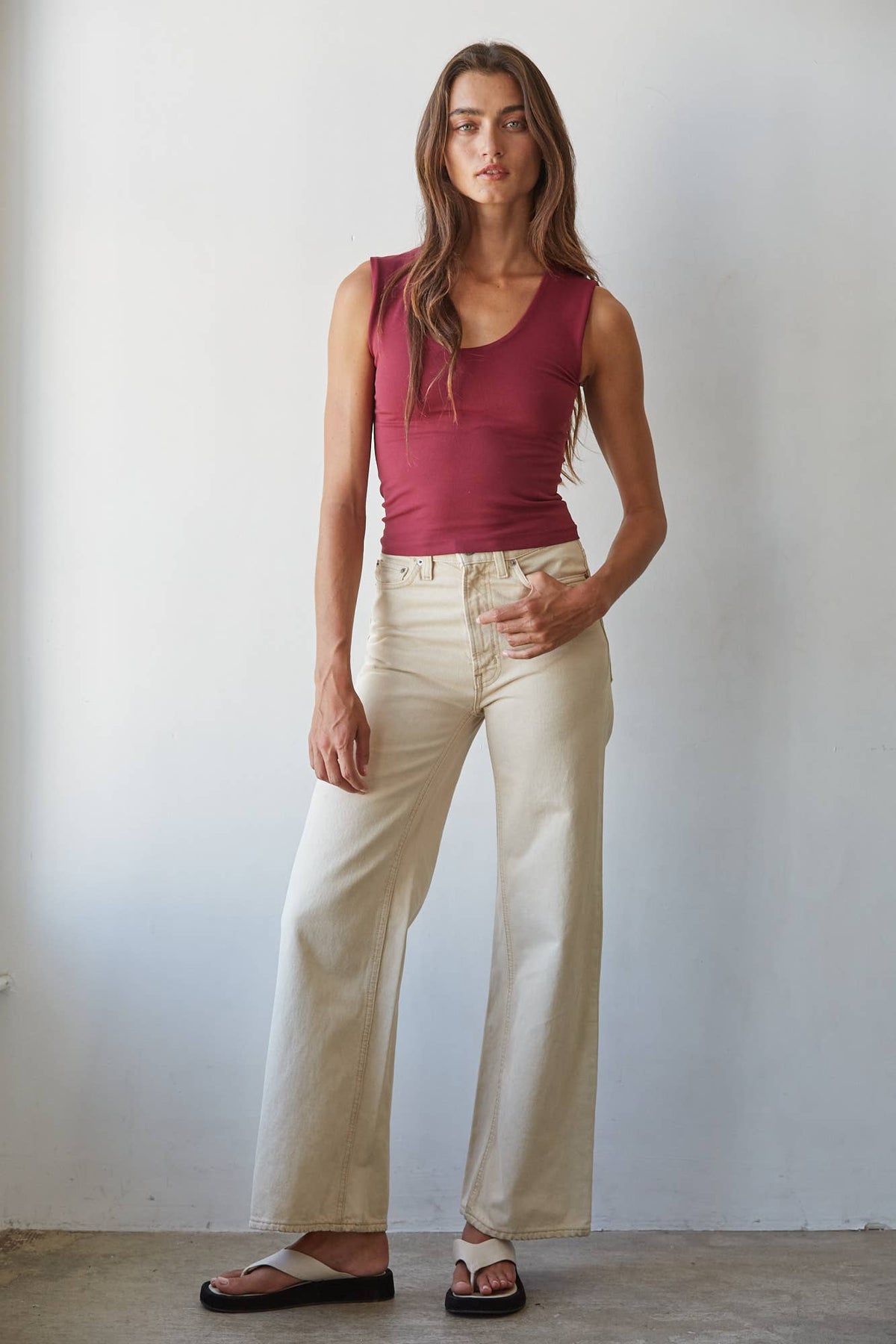 Cleo Tank Cabernet Red