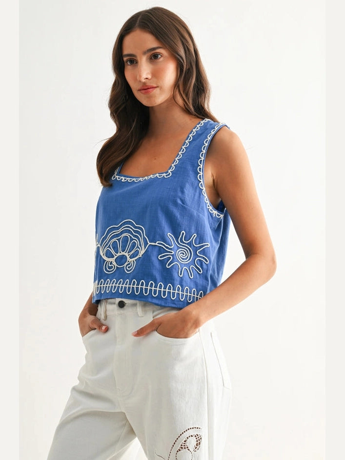 SAVANNAH EMBROIDERED TANK