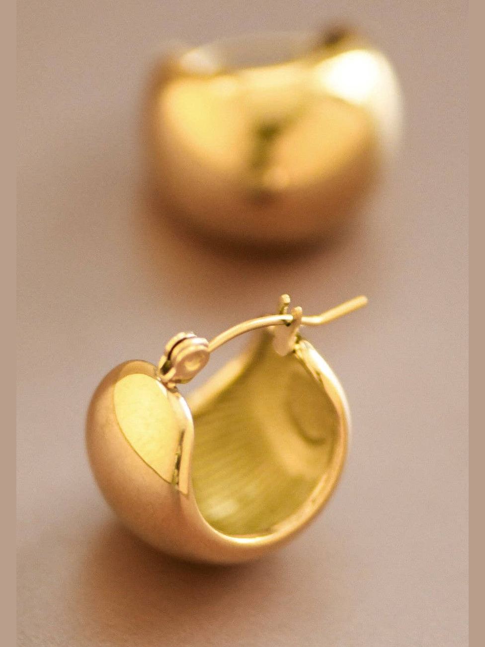 18K Gold Plated Waterproof Stainless Steel Hoop Earrings