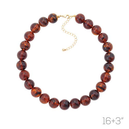 16MM Tortoise Beaded Necklace