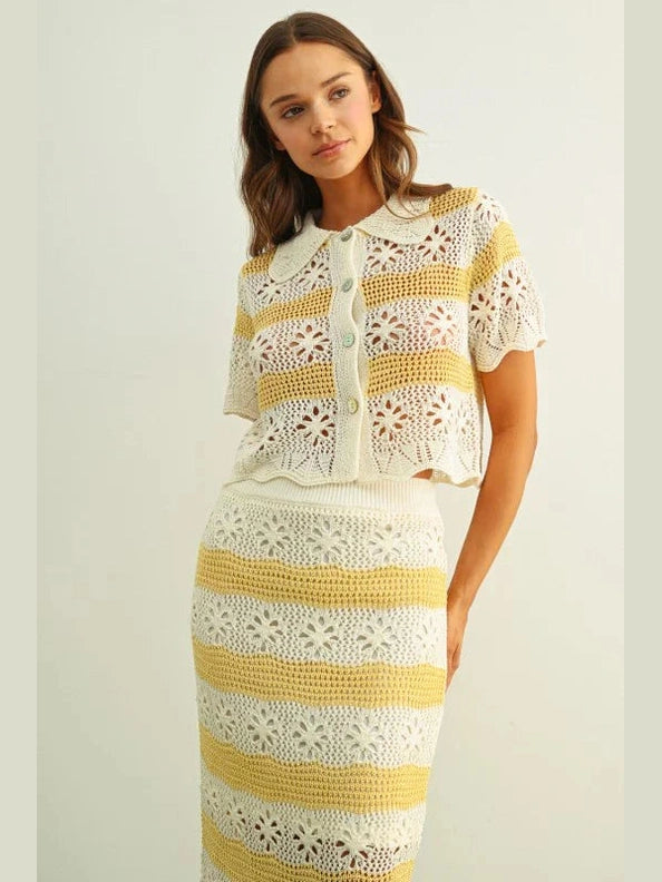 VICTORIA CROCHET KNIT TOP