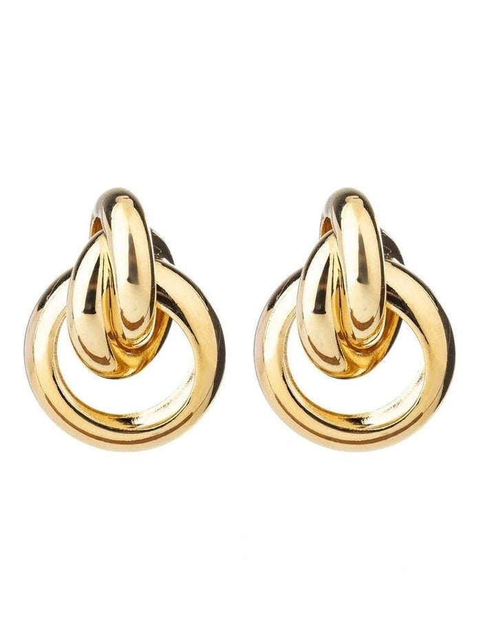 TAKE NOTES DOOR KNOCKER EARRINGS GOLD
