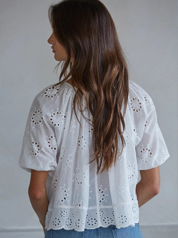 EMELINE EYELET BLOUSE