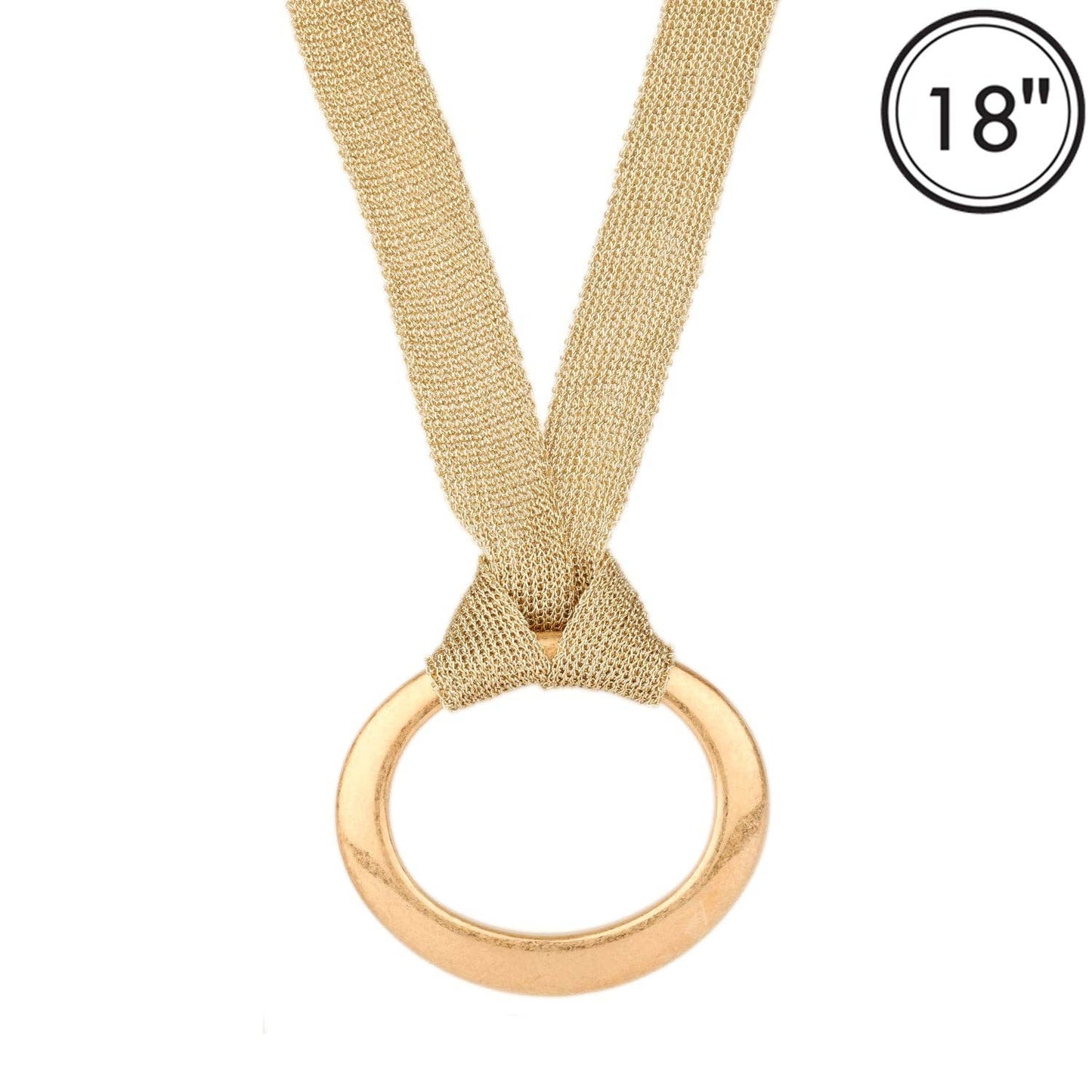 Gold Stretch Strap with Oval Charm Necklace