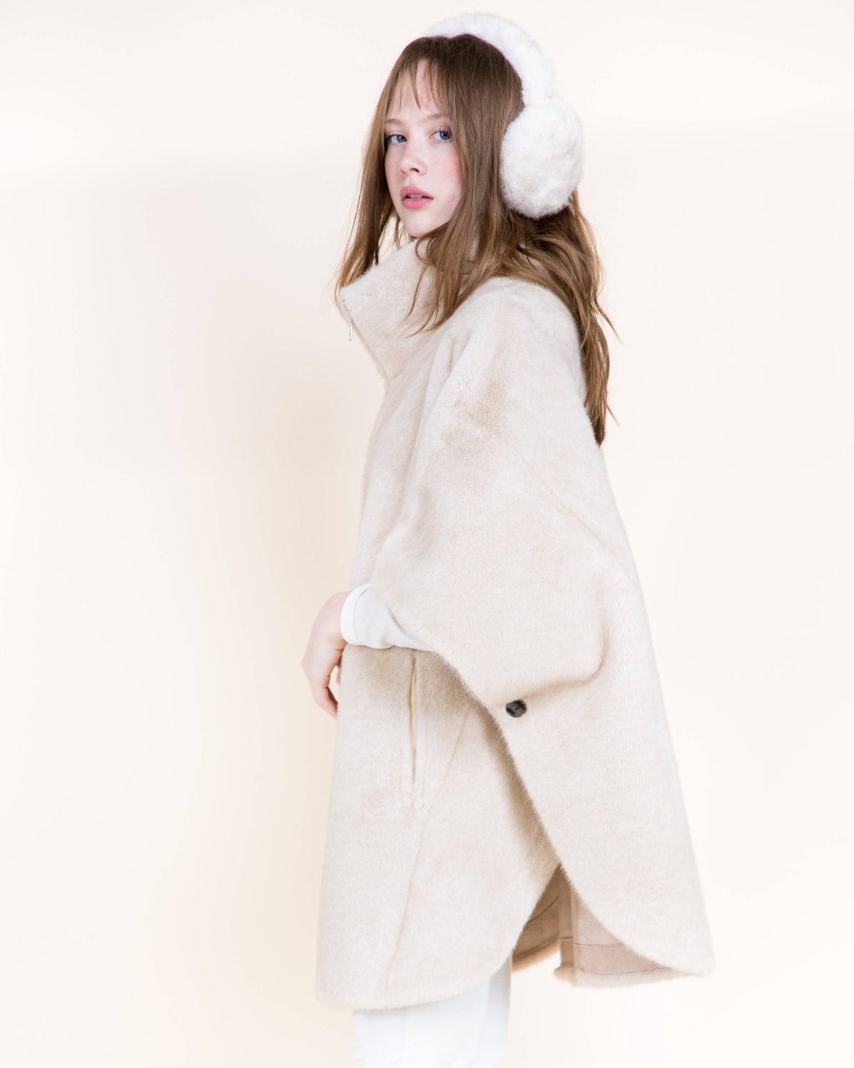 Luxe Teddy Ear Muffs: WHITE / One Size
