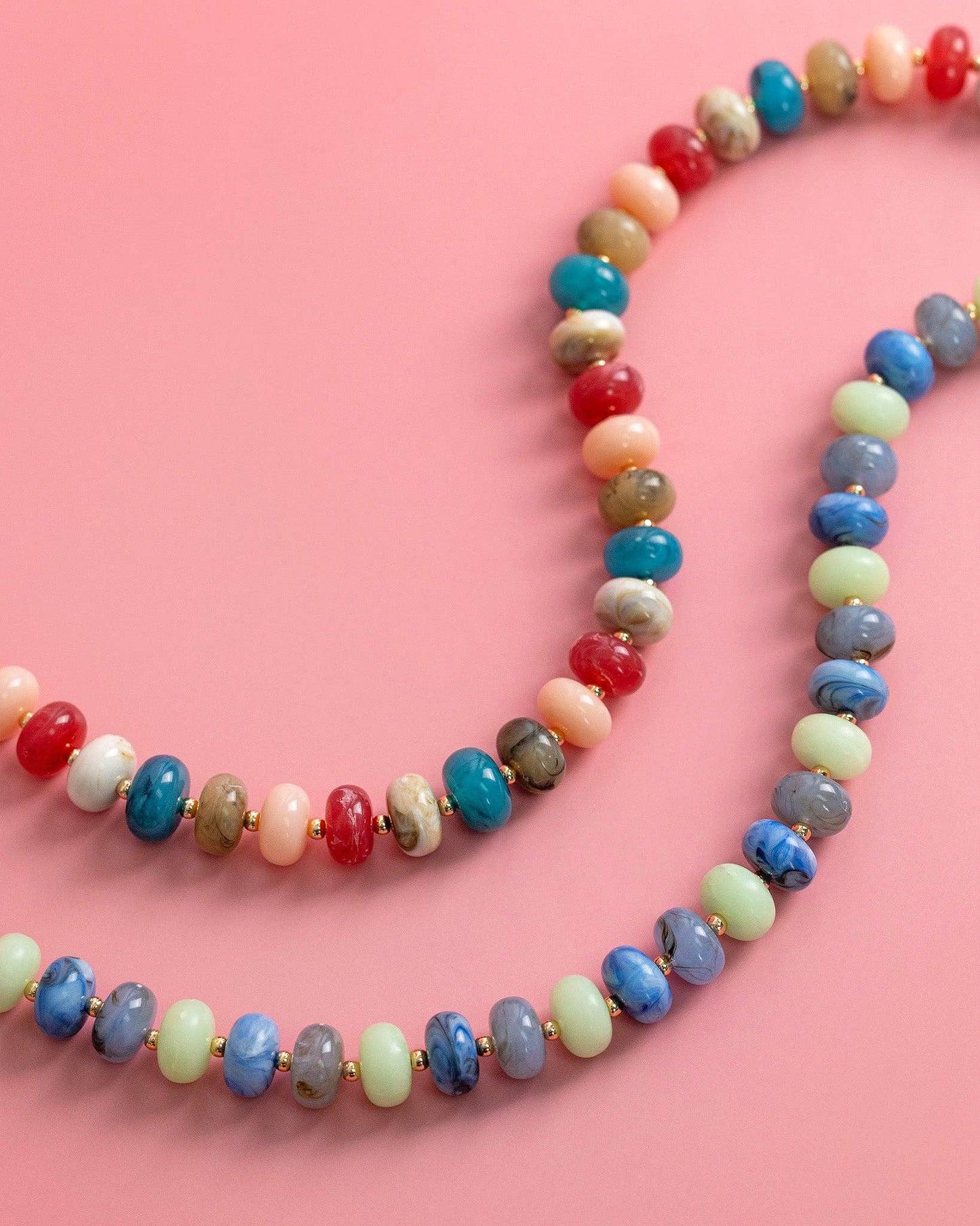 Mood Swirl Marble Bead Necklace: Multi