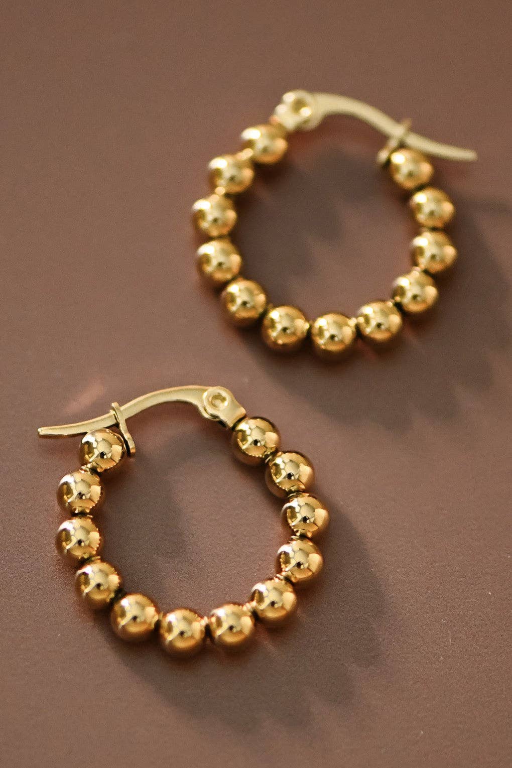 18K Gold Plated Waterproof Stainless Steel Hoop Earrings