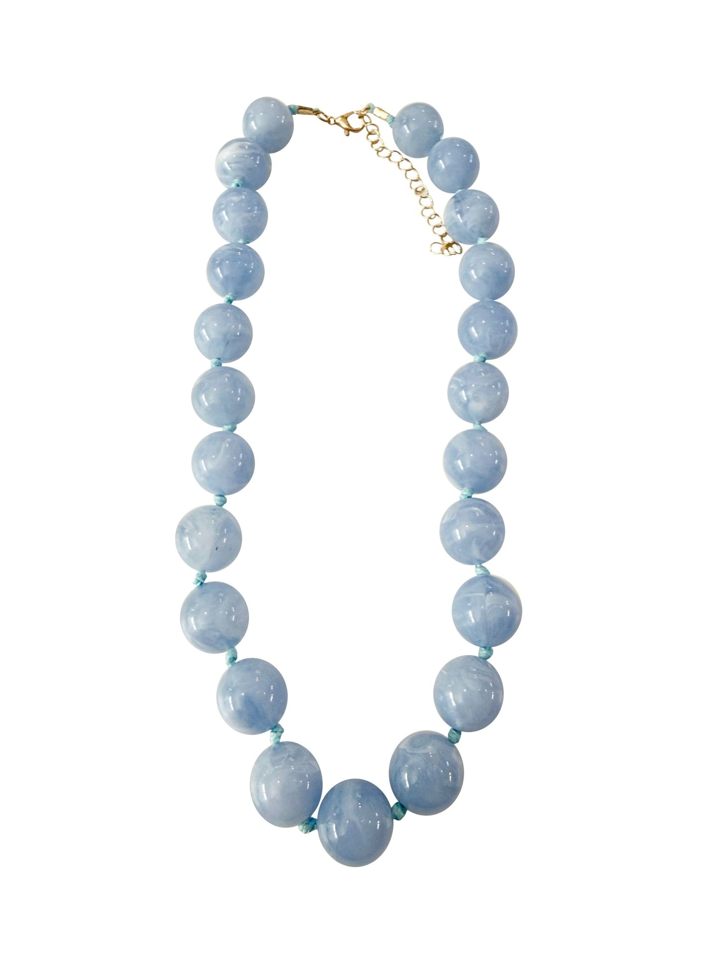 Gemelli Mabry Chunky Beaded Necklace- Light Blue