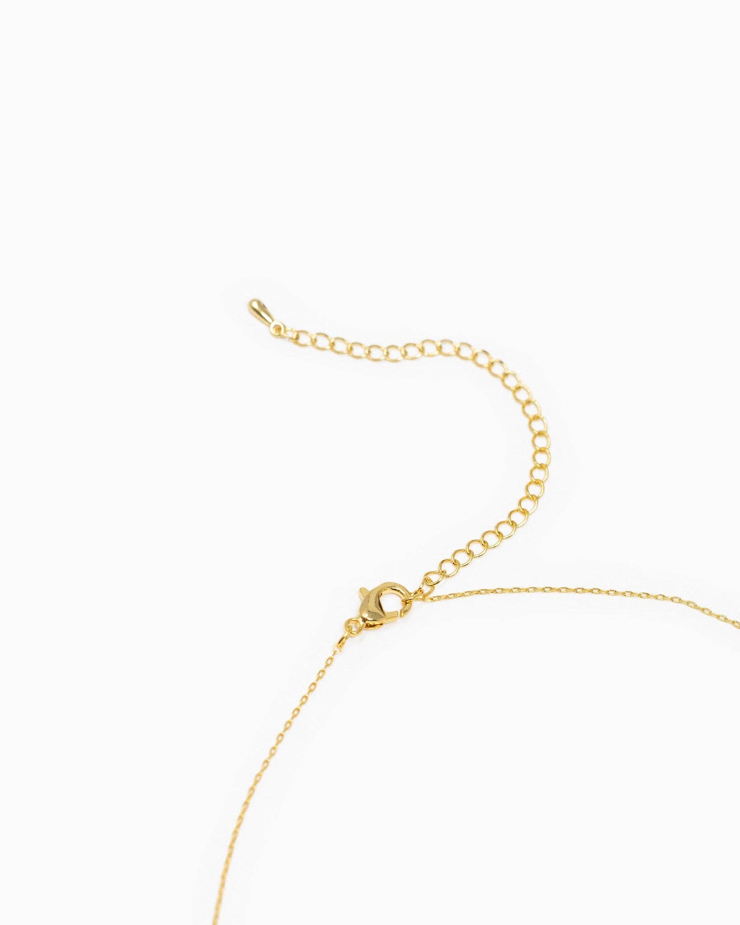Contrast CZ Clip Link Pendant Necklace: Gold