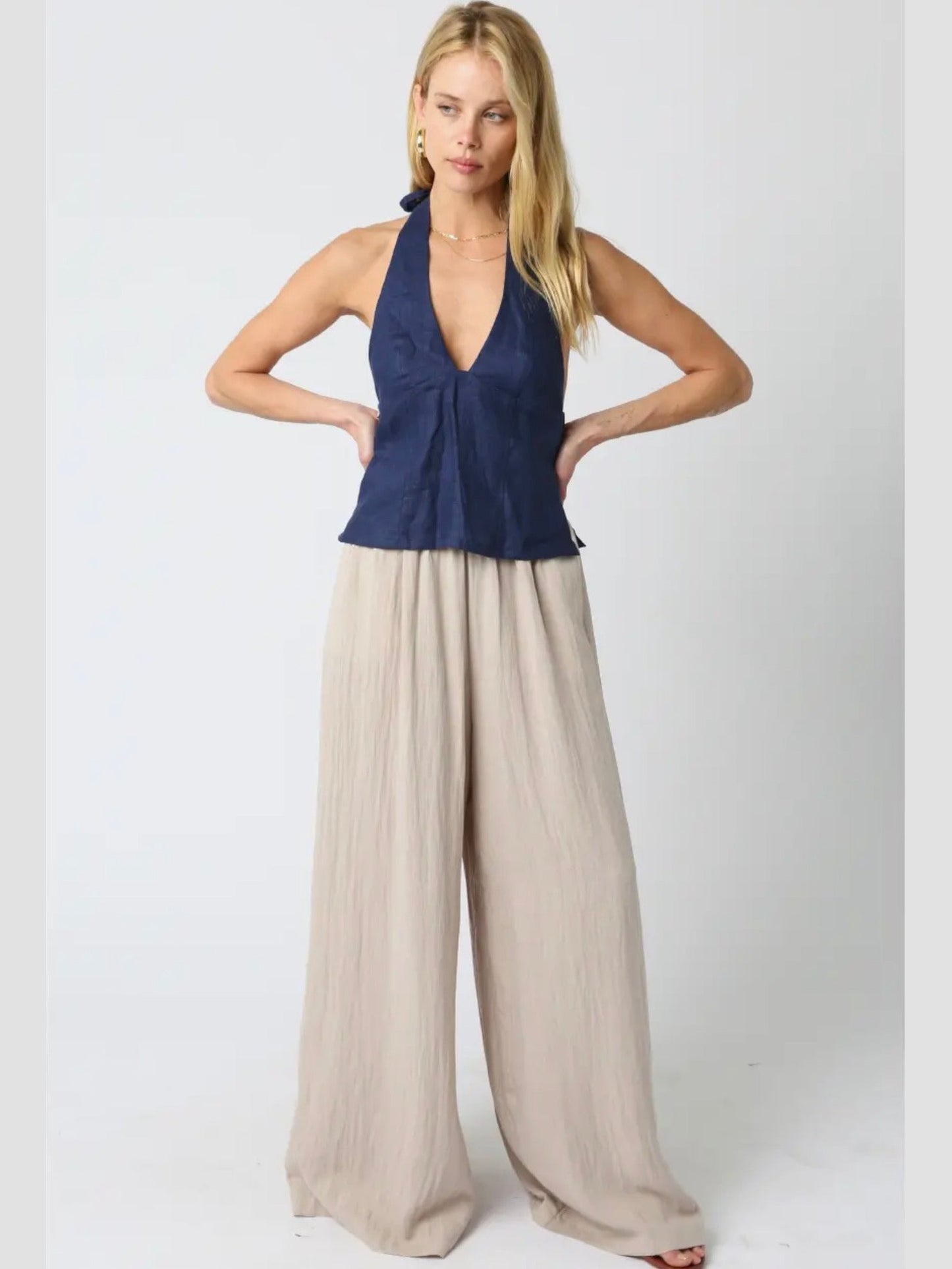 KENYA HALTER LINEN TOP