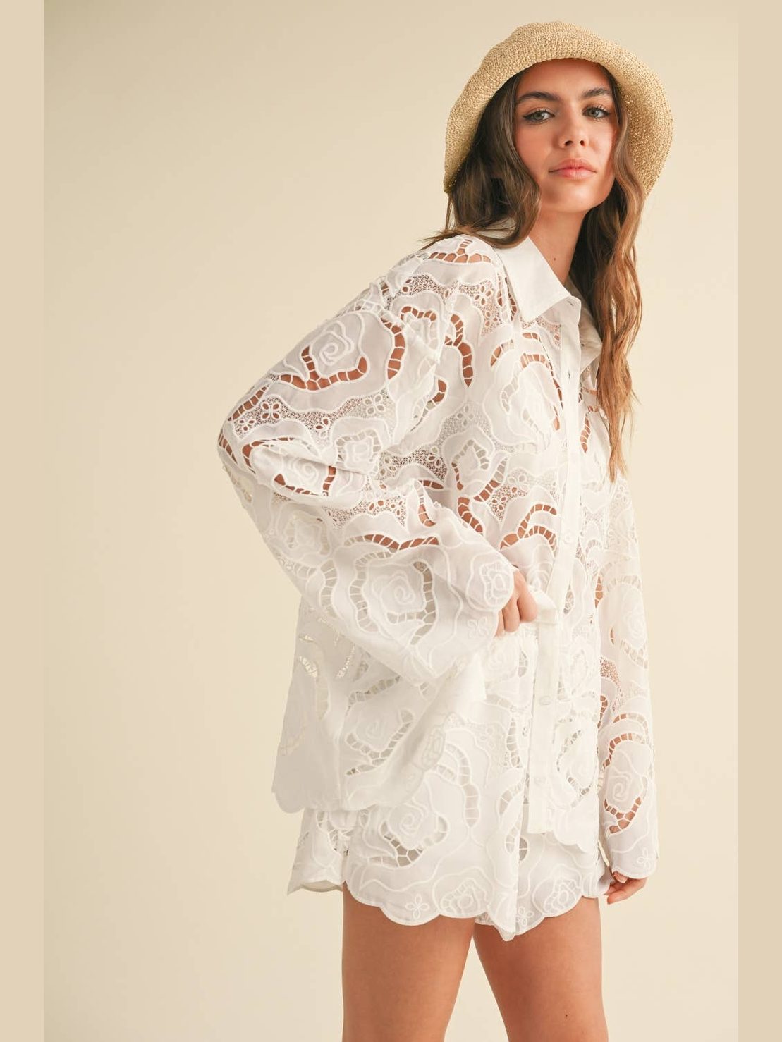 MILLIE FLORAL EYELET BLOUSE
