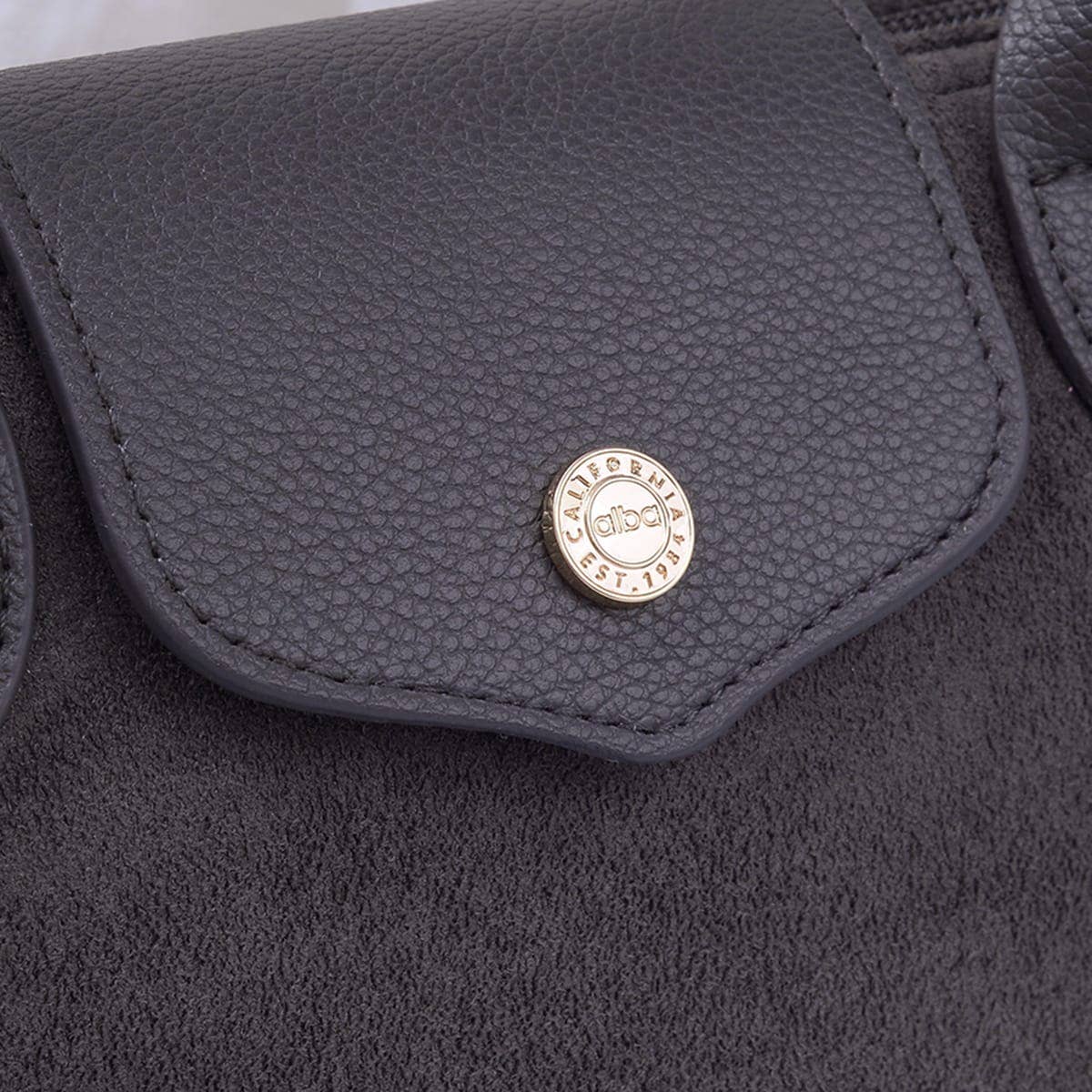 Britney Suede Double Handle Crossbody Bag: Black