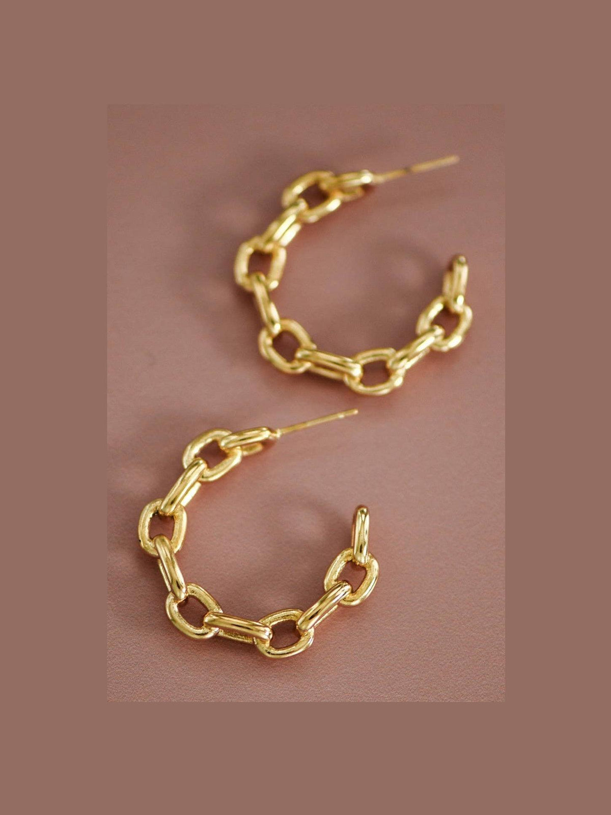 18K Gold Plated Waterproof Stainless Steel Hoop Earrings