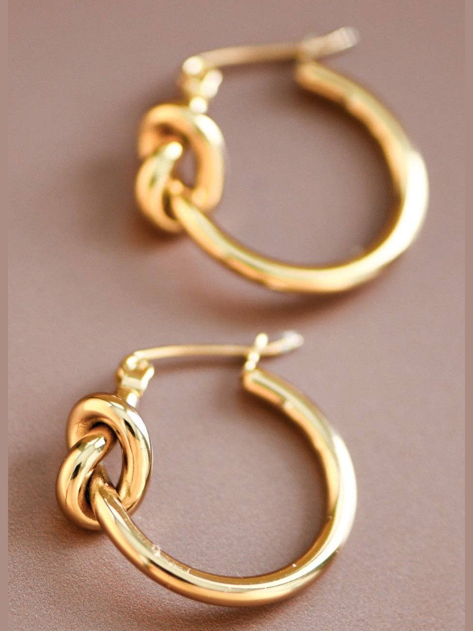 18K Gold Plated Waterproof Stainless Steel Hoop Earrings