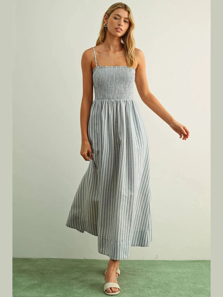 HARBOUR COTTON SMOCKED MAXI DRESS