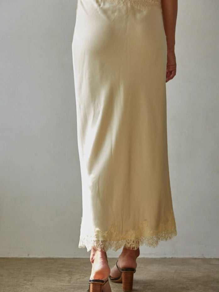 CAROLINE LACE HEM MIDI SKIRT