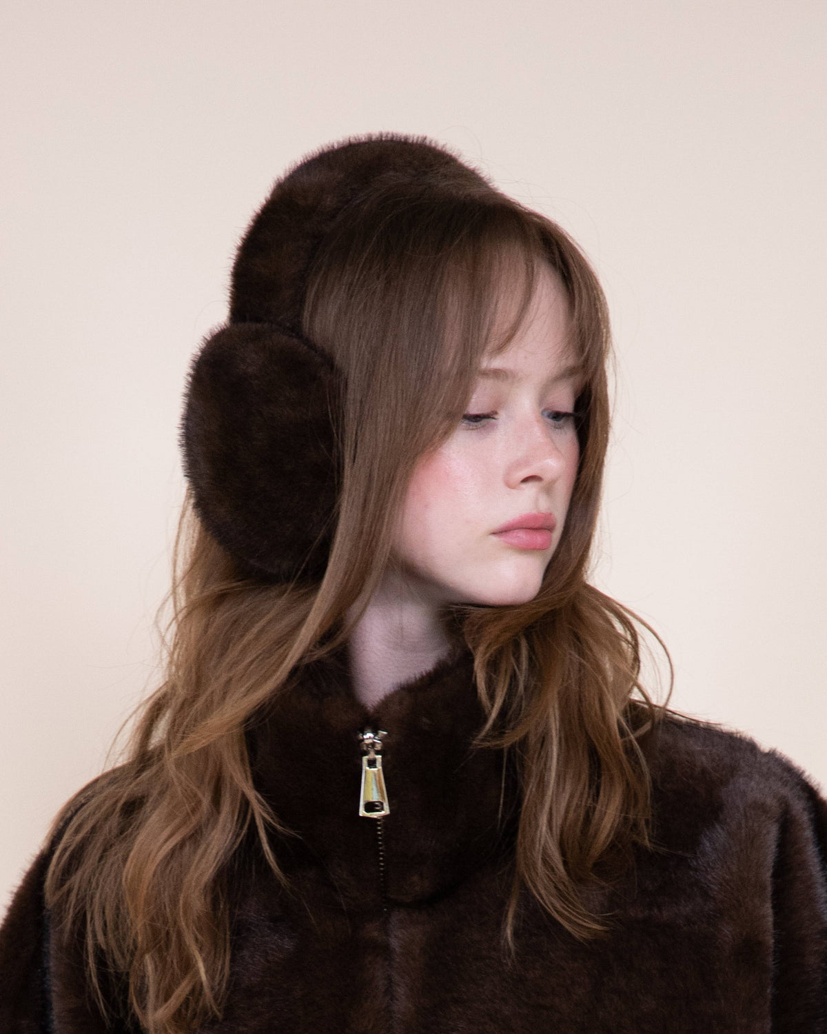Luxe Teddy Ear Muffs: BROWN / One Size