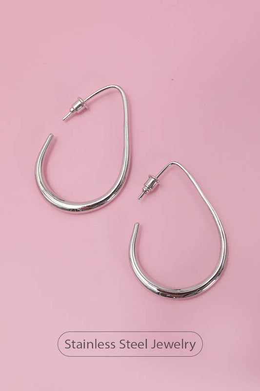 CHASIN' SUNSETS WATERPROOF HOOPS SILVER
