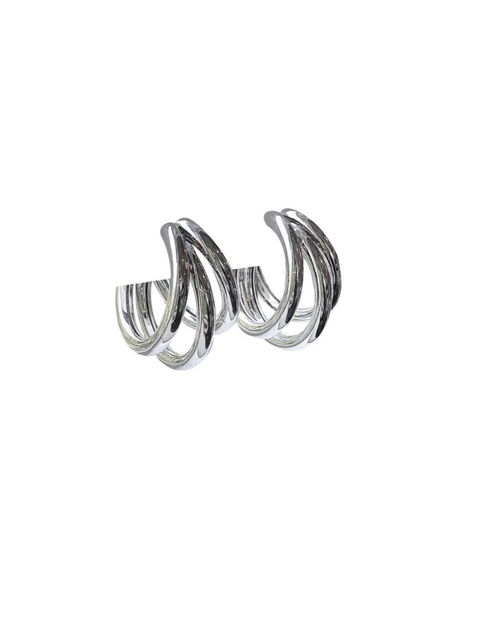 Bubble Hoop Earrings: Silver