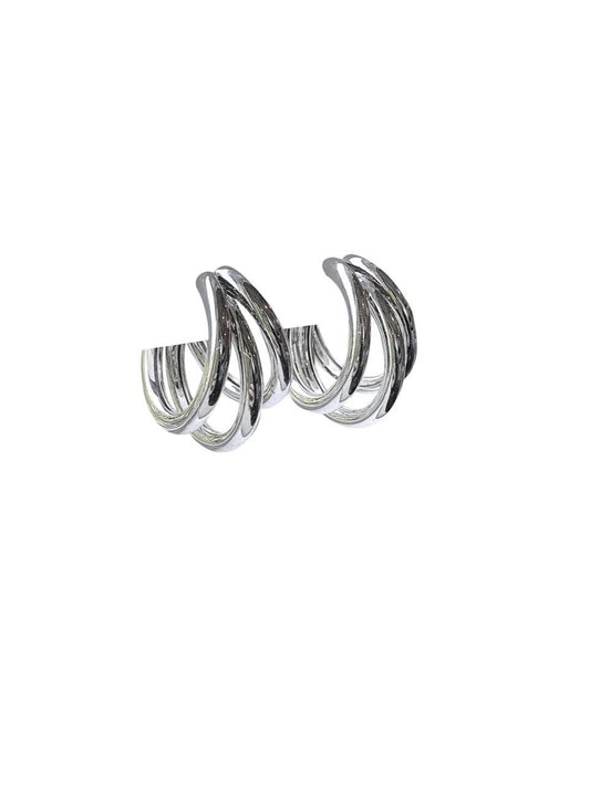 Bubble Hoop Earrings: Silver