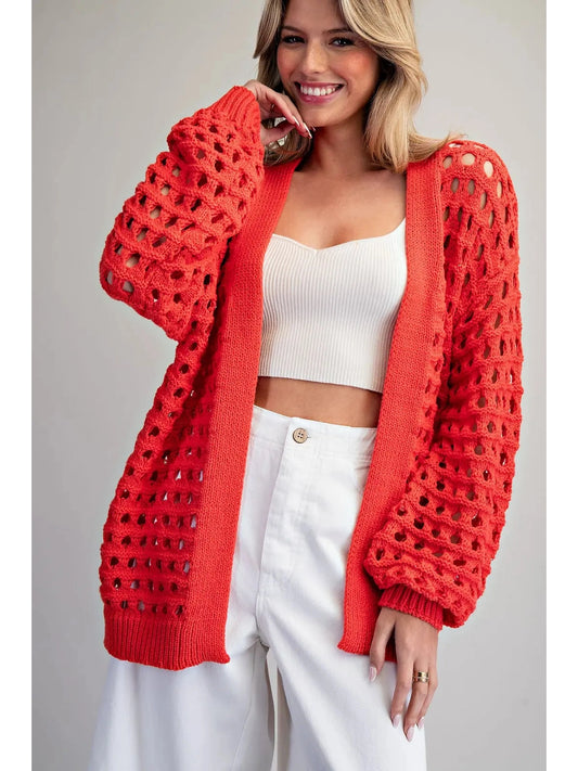 SHANNON KNIT CARDIGAN RED