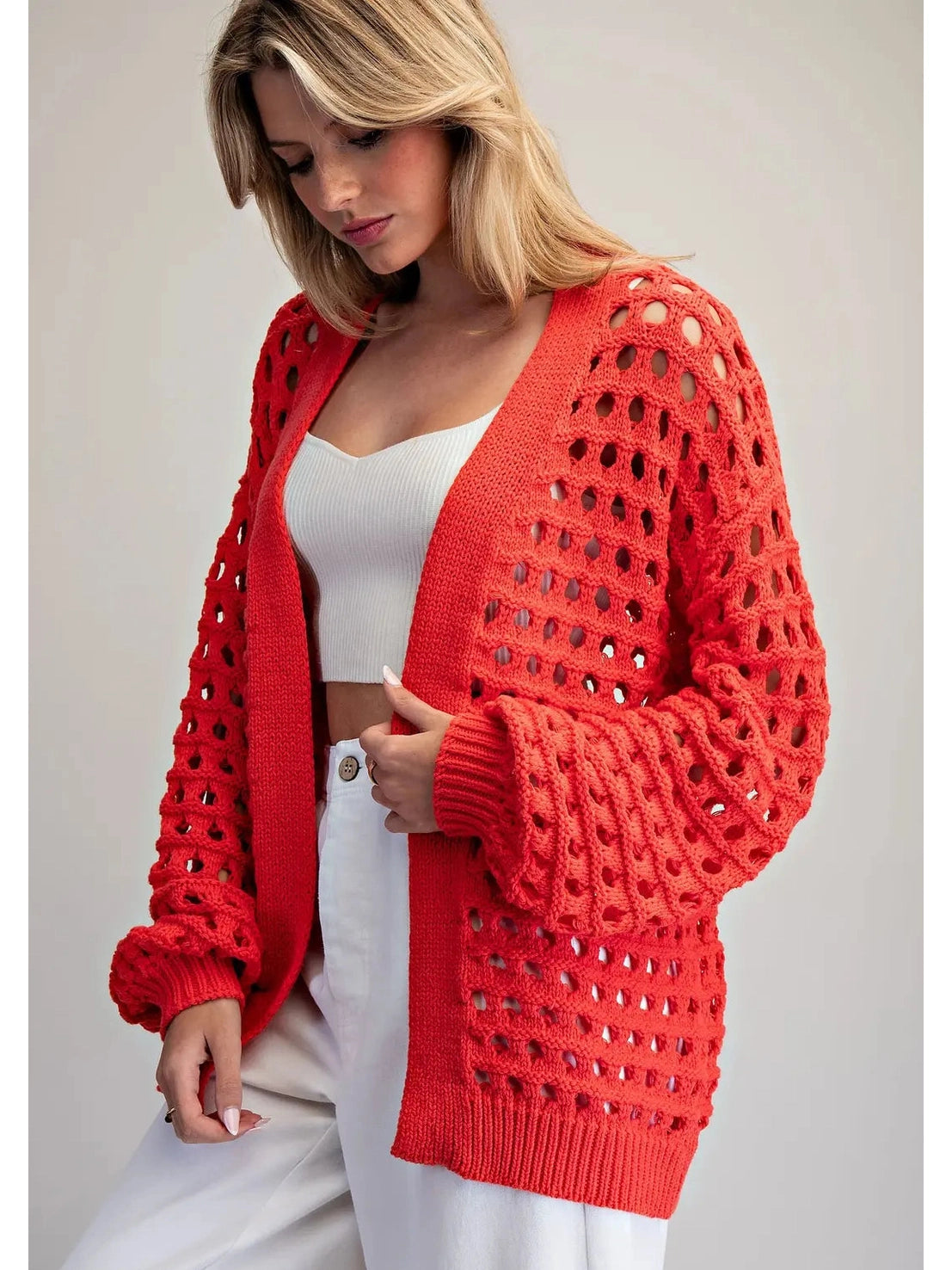 SHANNON KNIT CARDIGAN RED
