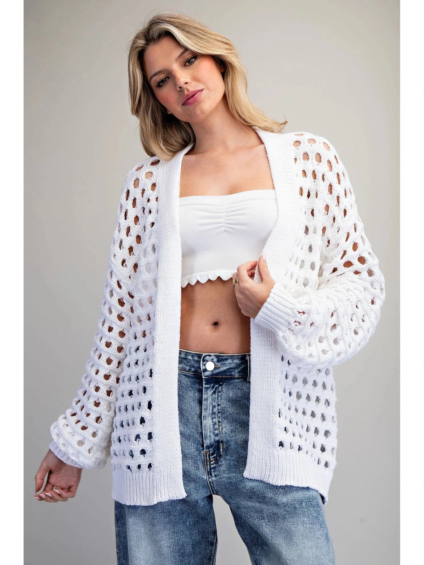 SHANNON KNIT CARDIGAN WHITE