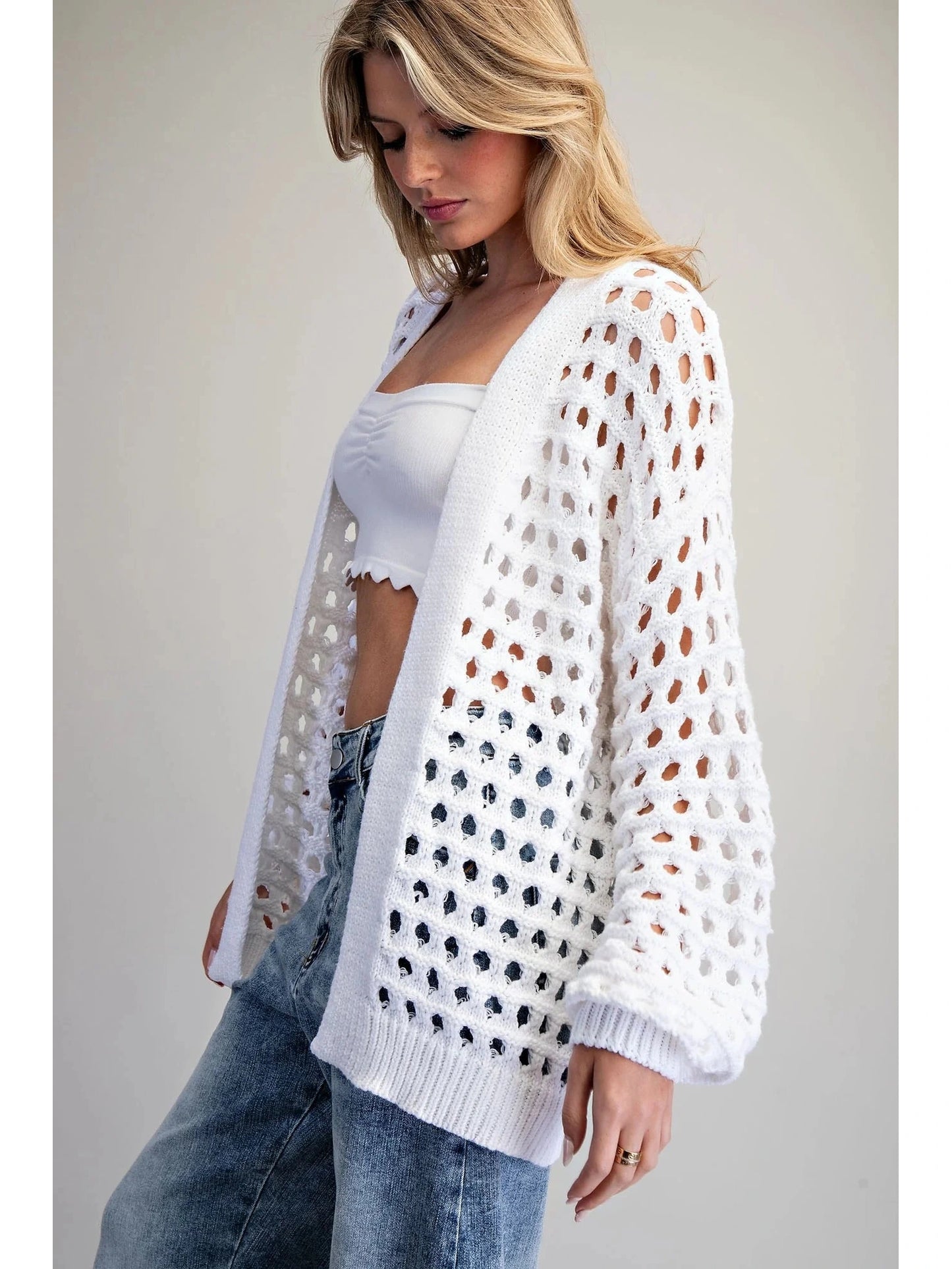 SHANNON KNIT CARDIGAN WHITE