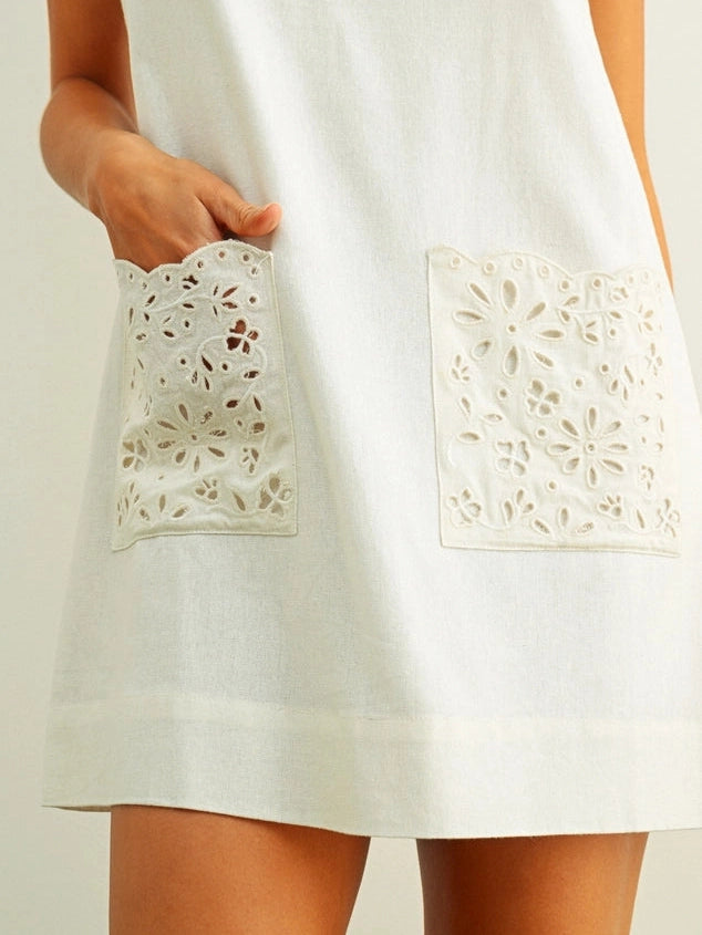 NICOLE LINEN POCKET DRESS