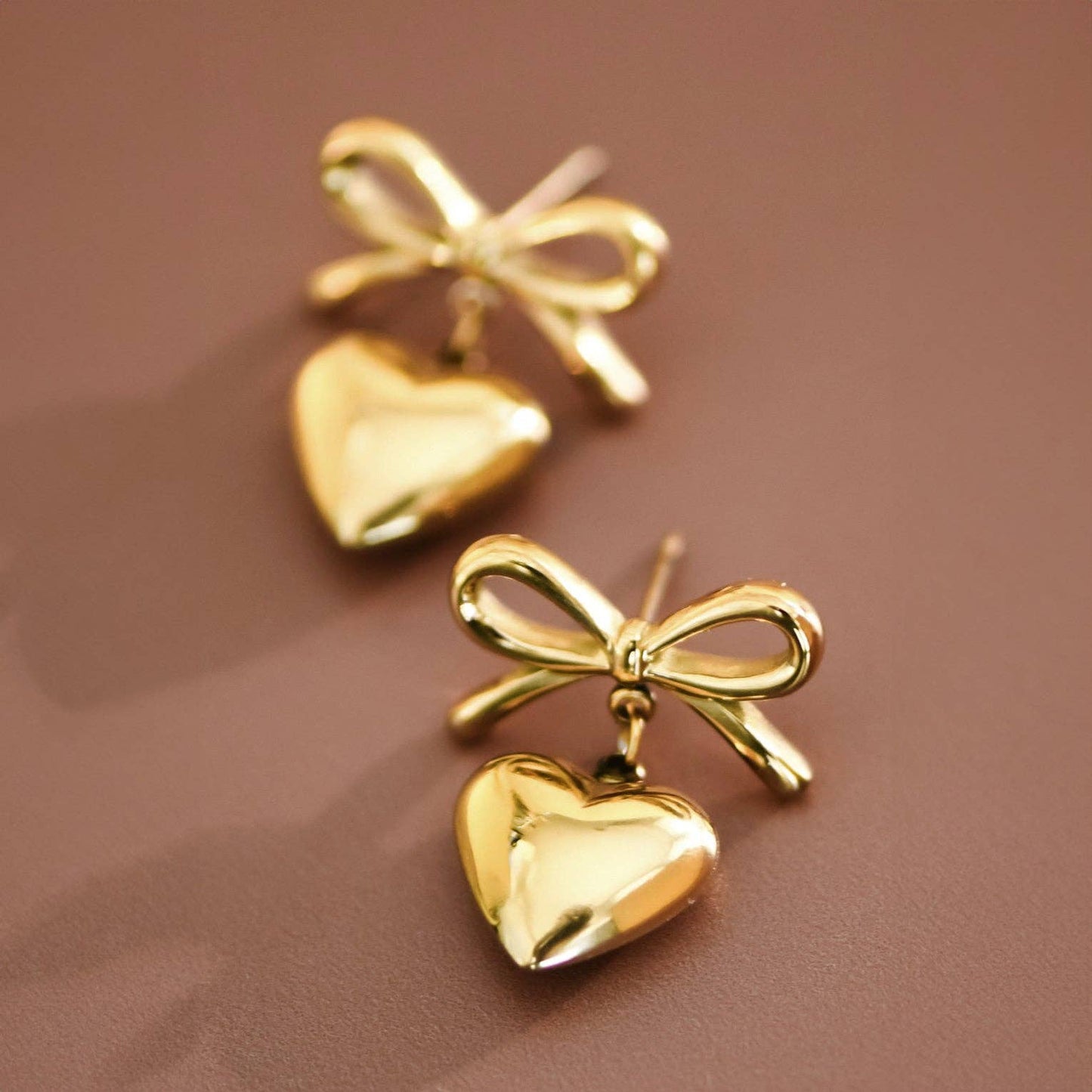 18K Gold Plated Waterproof Stainless Steel Drop Earrings
