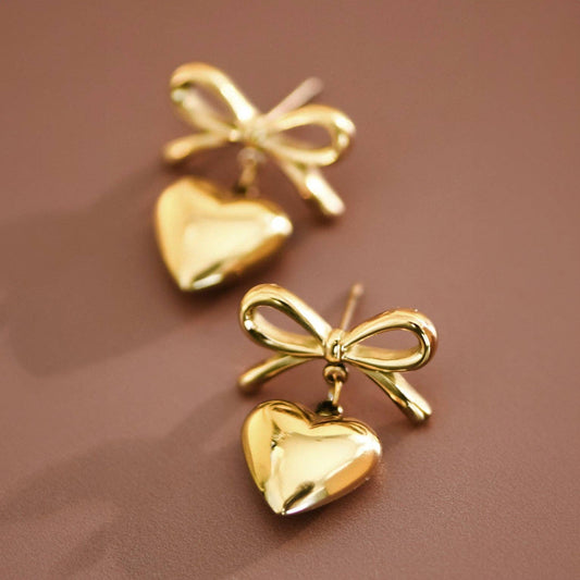 18K Gold Plated Waterproof Stainless Steel Drop Earrings