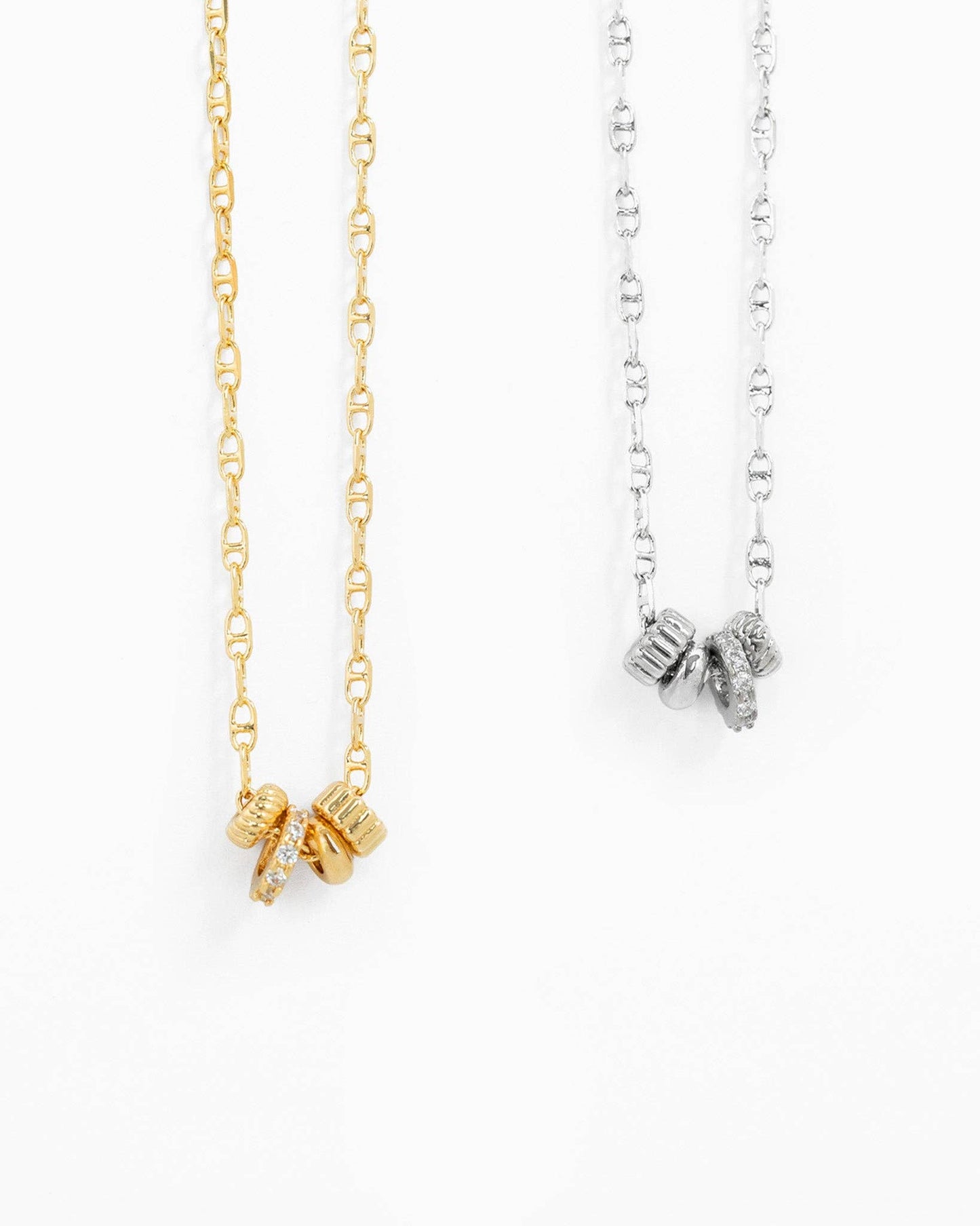 WISHFUL THINKING RONDELLE CZ CHARM NECKLACE: Gold