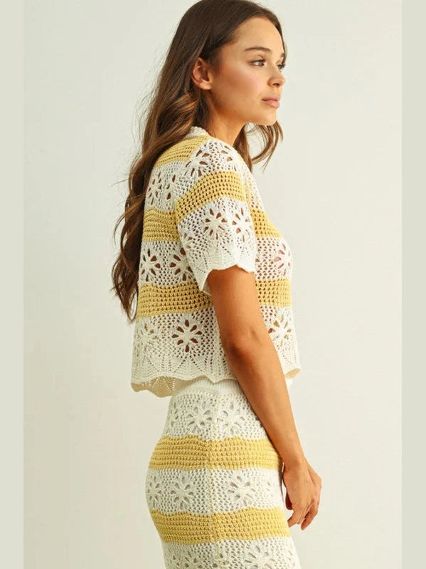 VICTORIA CROCHET KNIT TOP