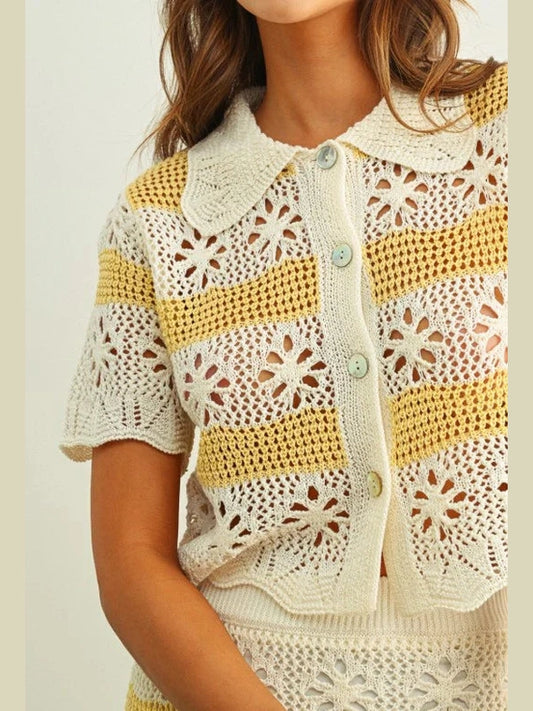 VICTORIA CROCHET KNIT TOP