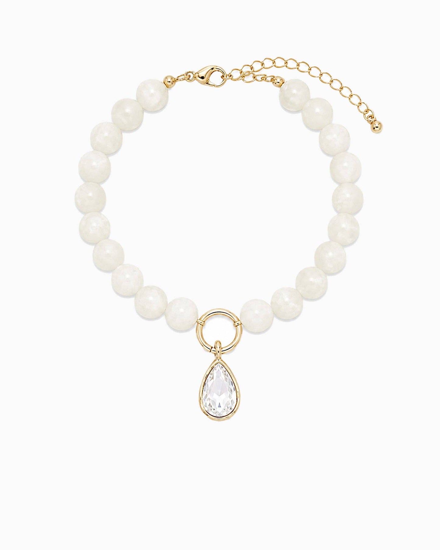 Marble Pastel Bead Teardrop Bracelet Ivory