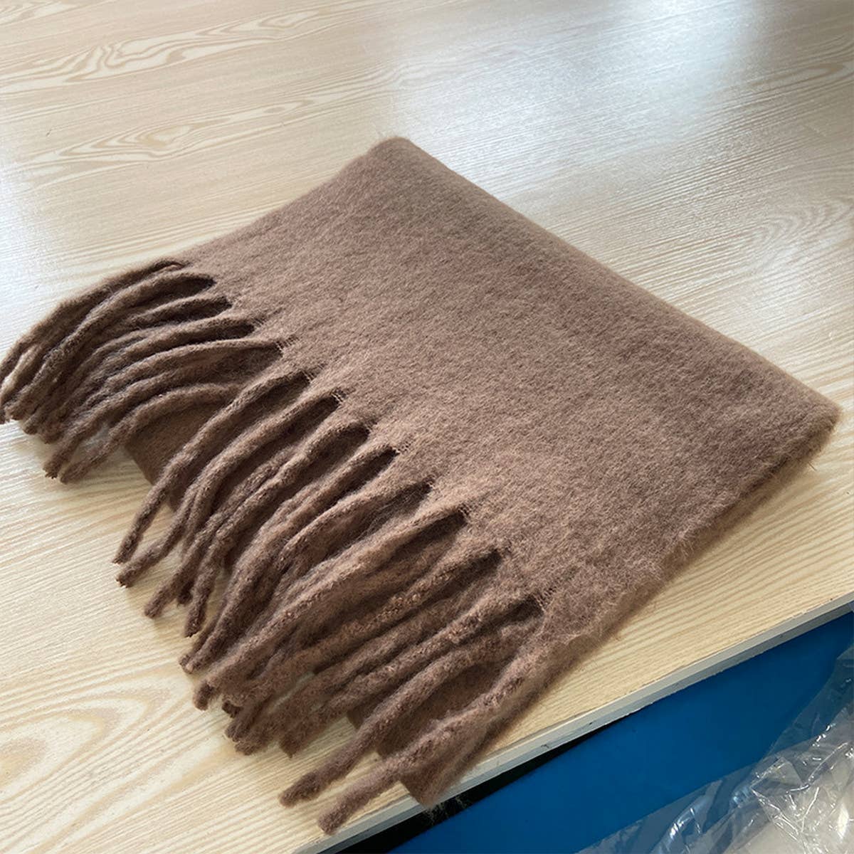 Soft Mohair Feel Scarf: Mocha