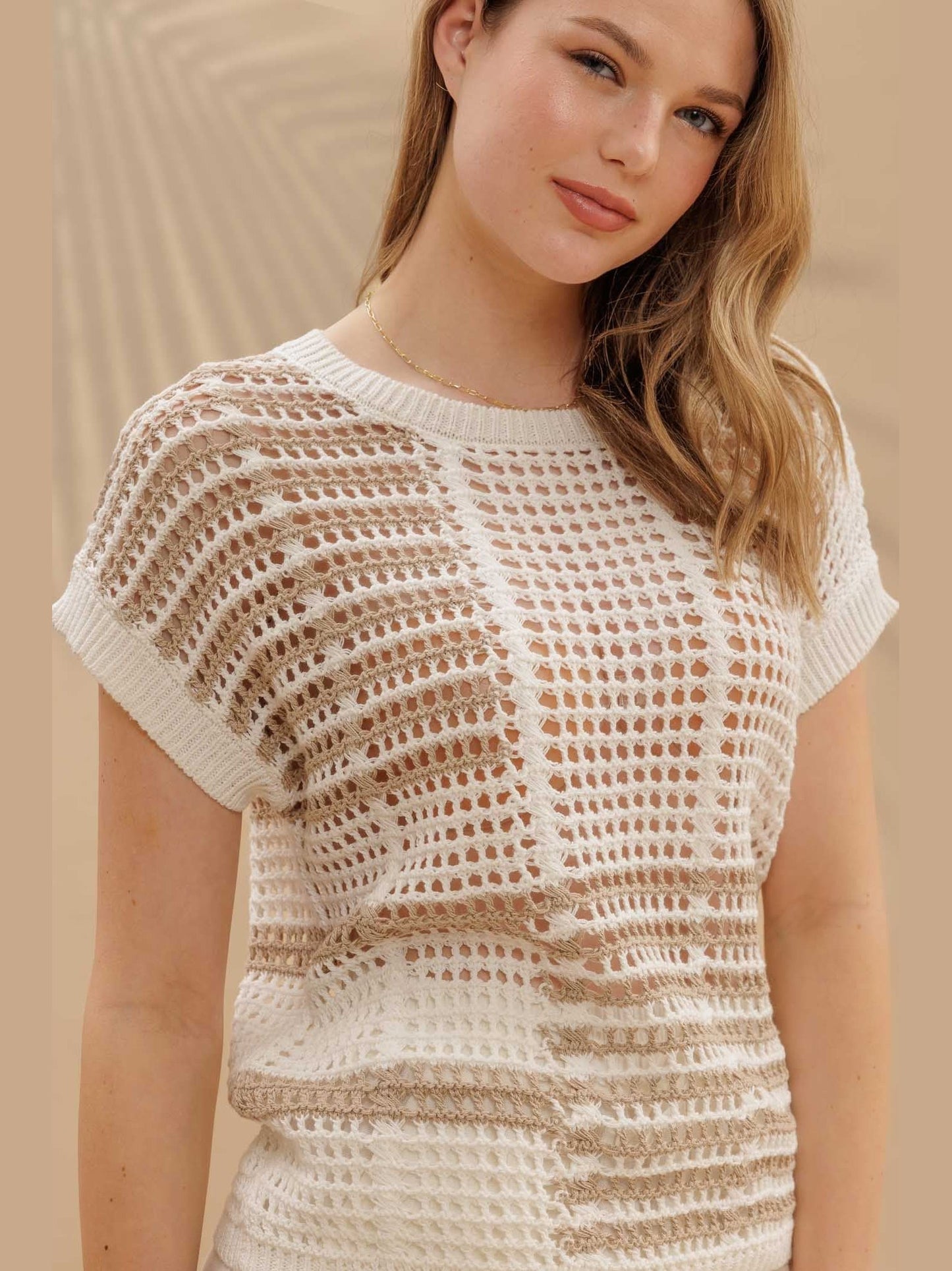 TRISH CROCHET KNIT TOP