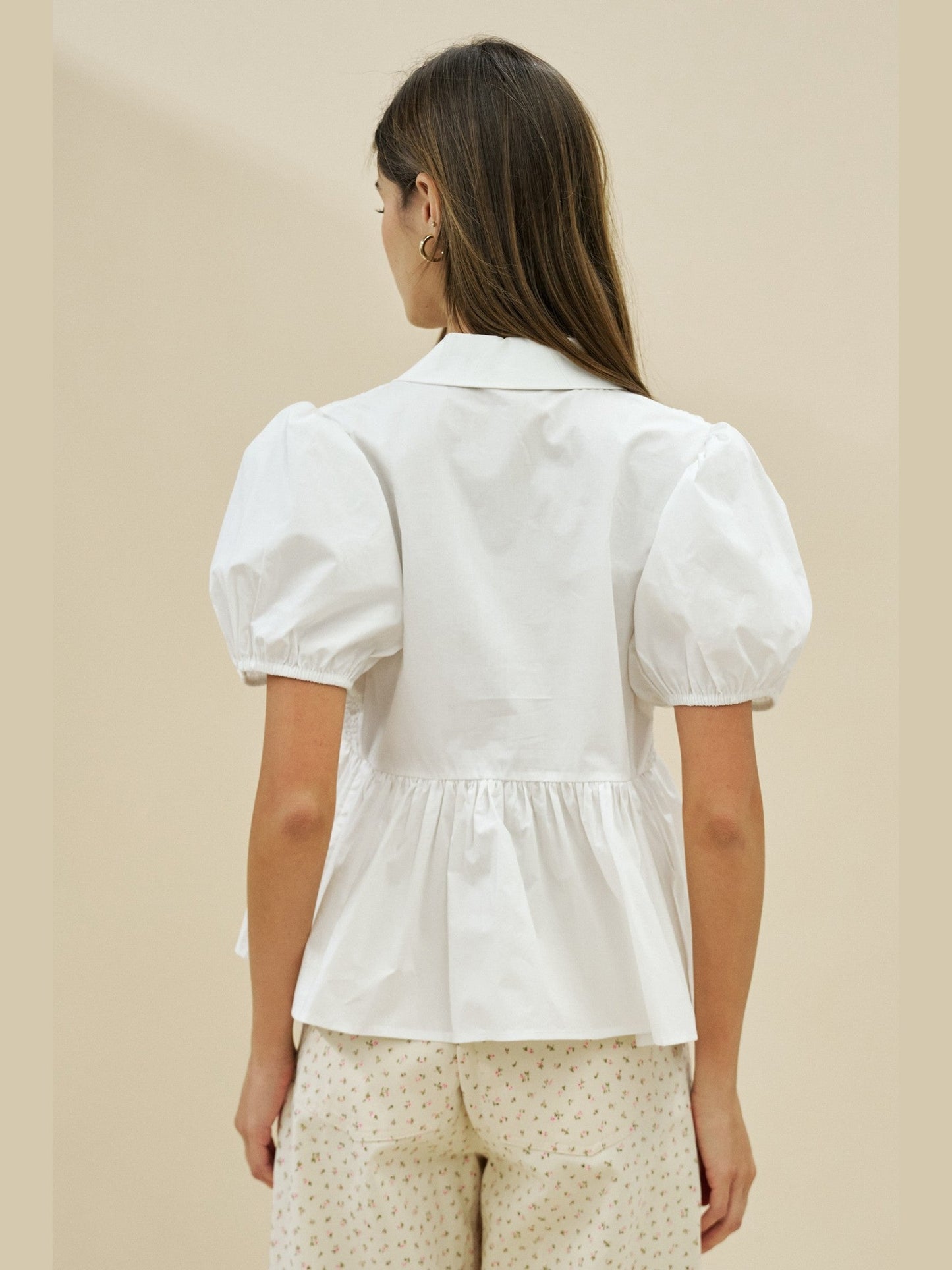 MISSY MIXED MEDIA BABYDOLL TOP