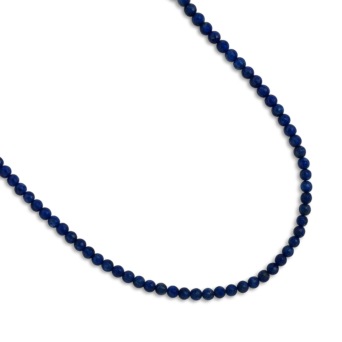 Natural Stone Beads Single Strand Necklace: Lapis Blue