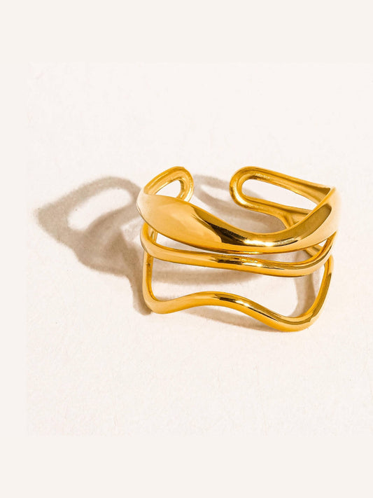 Ozzy 18K Gold Non-Tarnish Abstract Ring