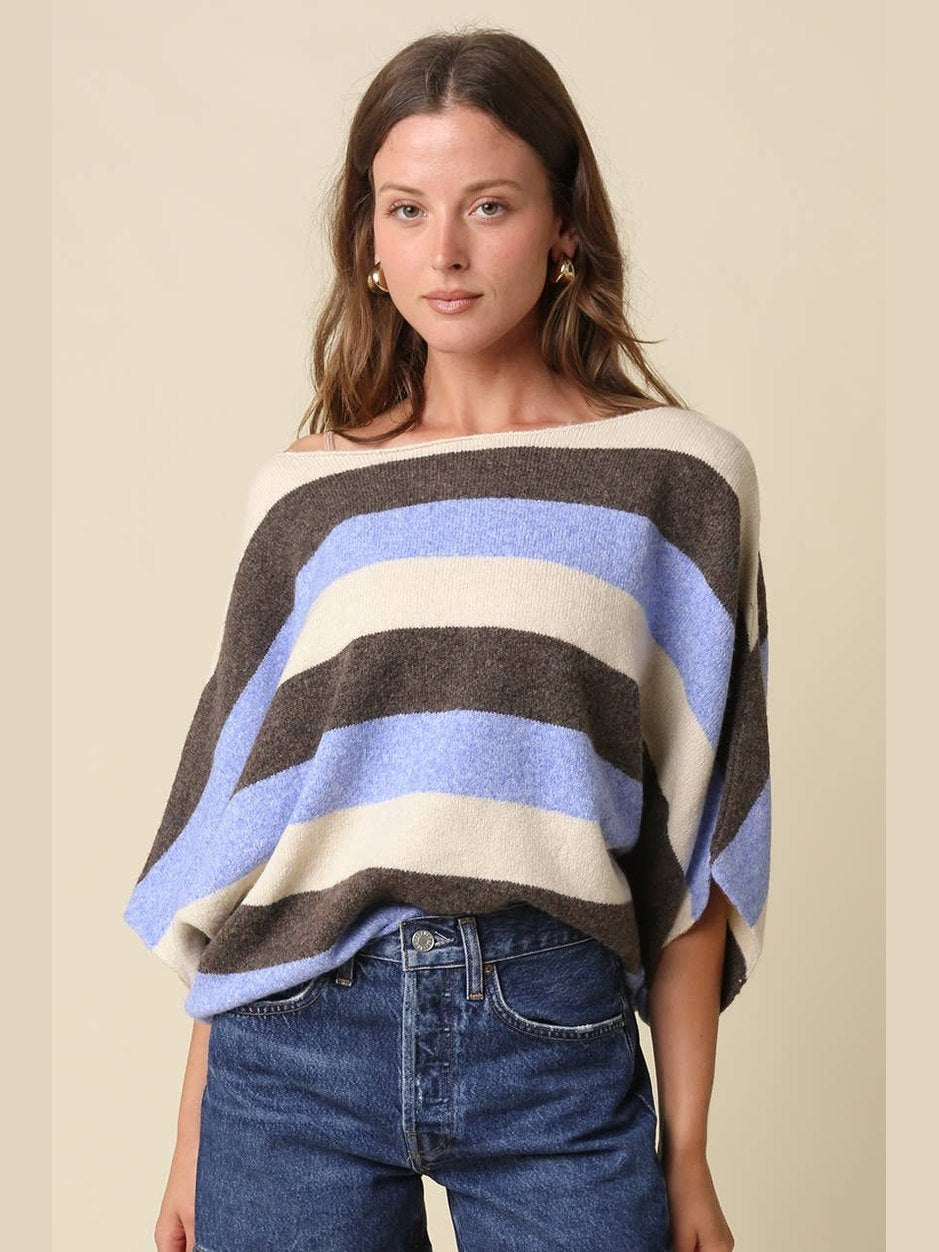 Katie Stripe Dolman Knit Top