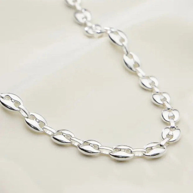 GRAYSON BOLD LINK CHAIN NECKLACE SILVER