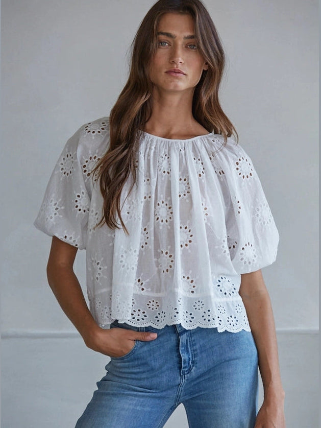 EMELINE EYELET BLOUSE