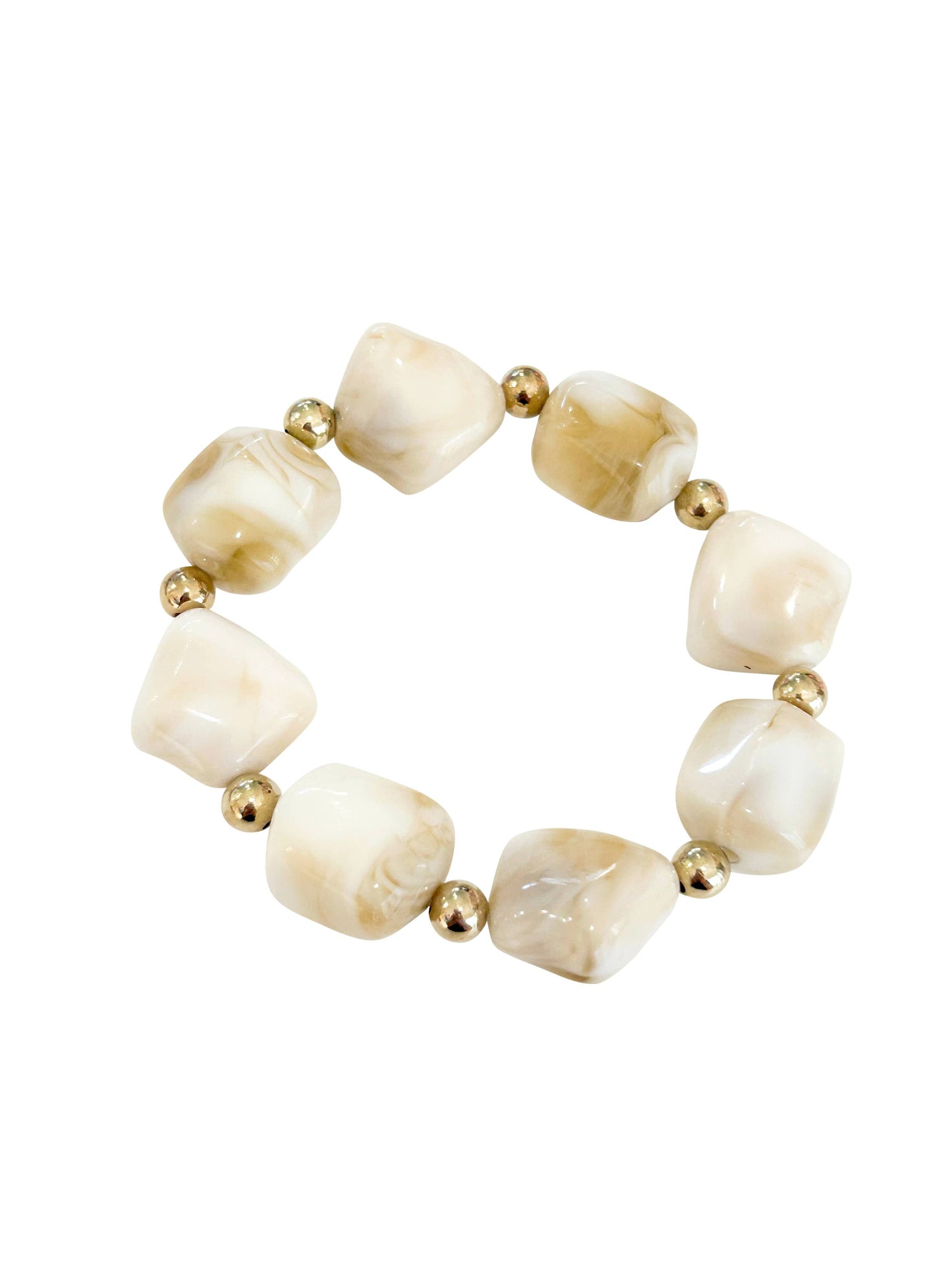 Gemelli Cooper Cream Chunky Beaded Bracelet