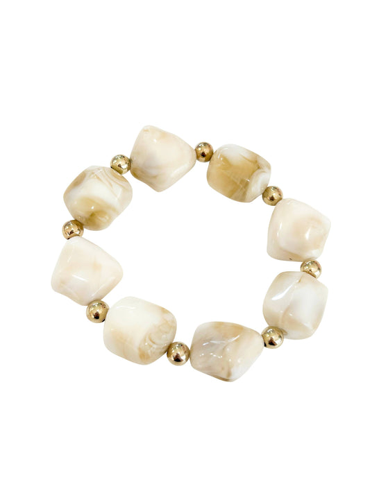 Gemelli Cooper Cream Chunky Beaded Bracelet