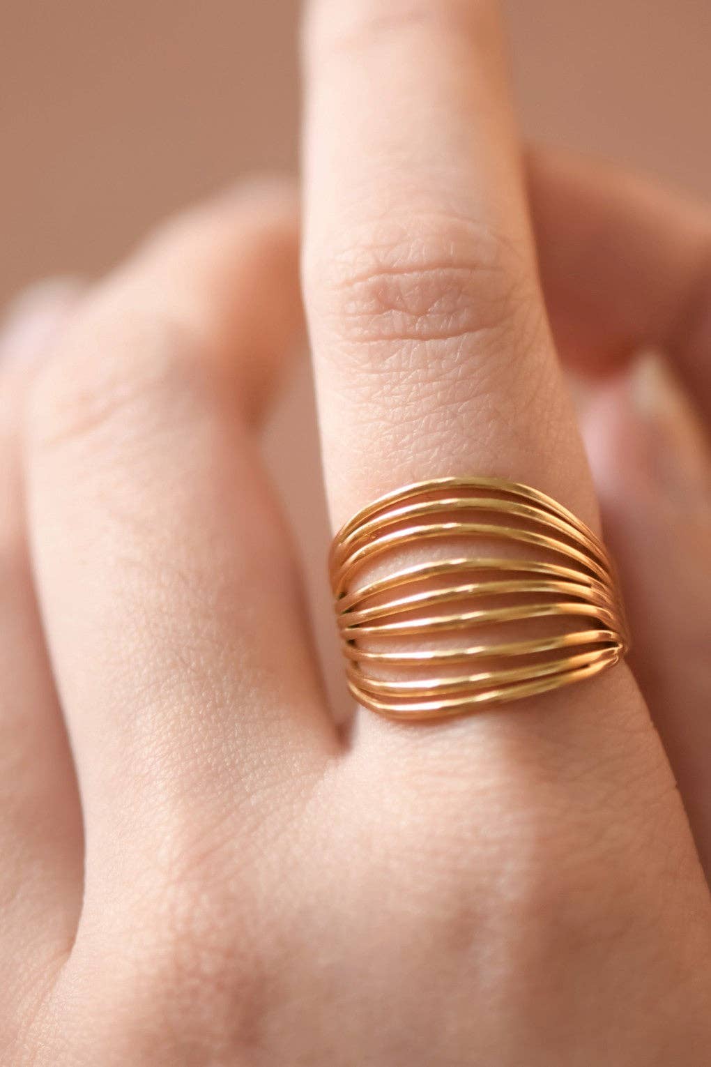 18K Gold Plated Waterproof Stainless Steel Ring