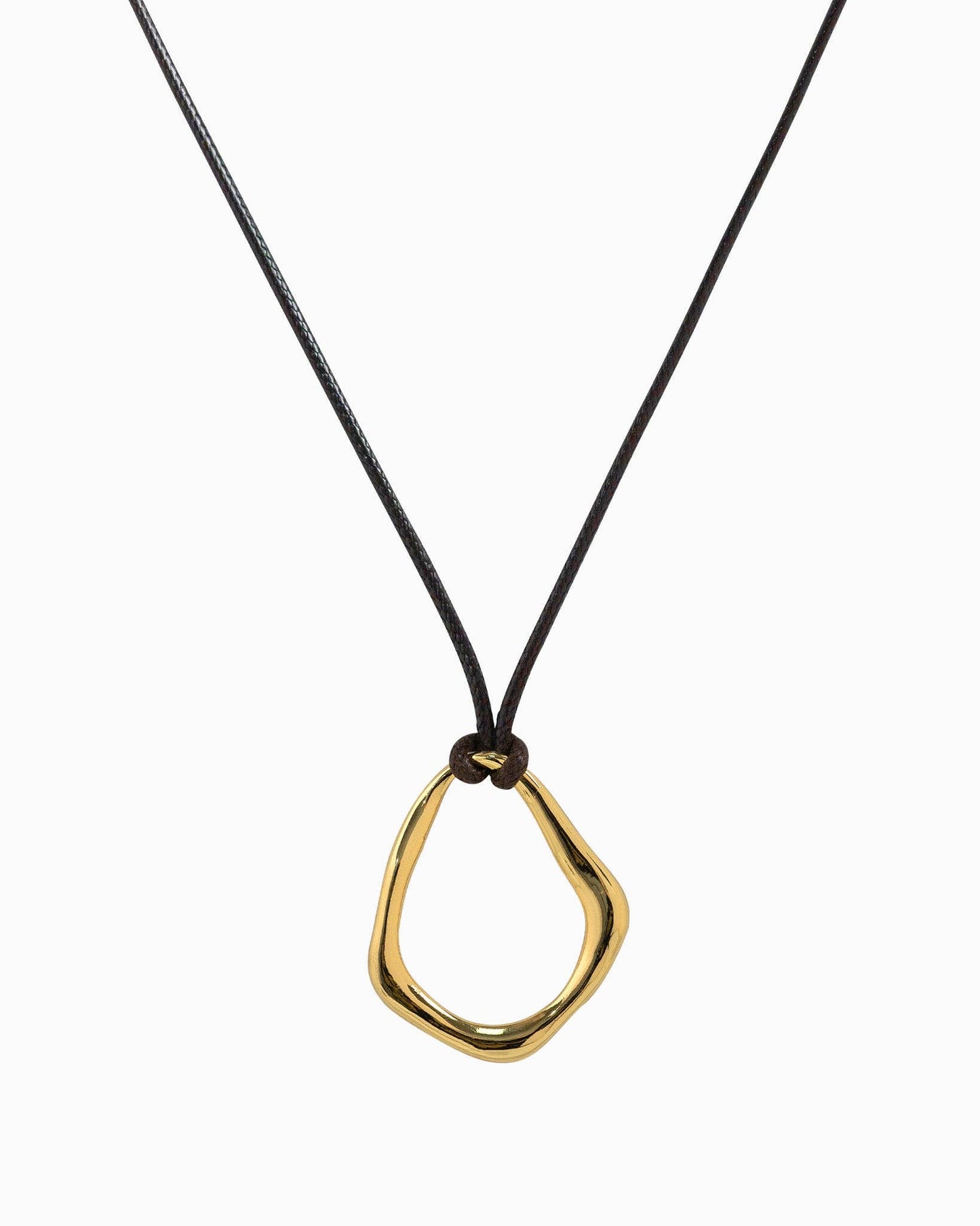 Abstract Wave Cord Necklace: Gold