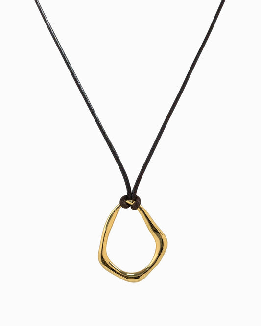 Abstract Wave Cord Necklace: Gold