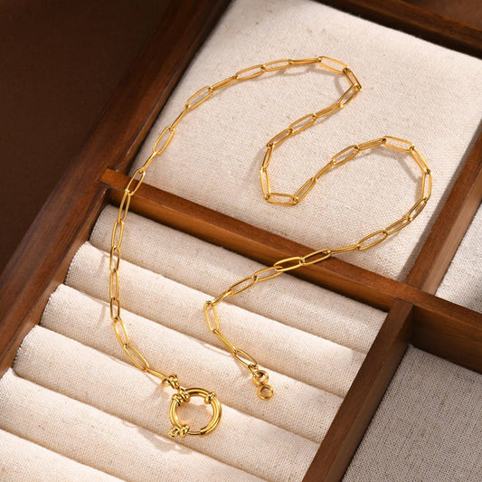 LIFE LATELY WATERPROOF CIRCLE NECKLACE GOLD